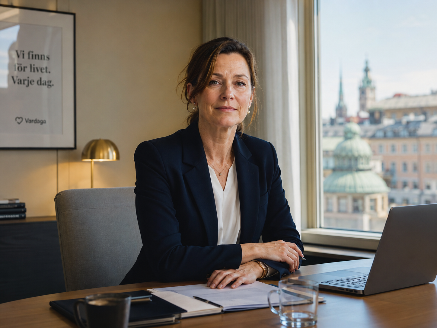 Hemtjänst-VD vid skrivbordet i Stockholm